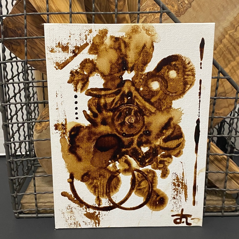 Abstract Art painting unique coffee painting original one of a kind signed